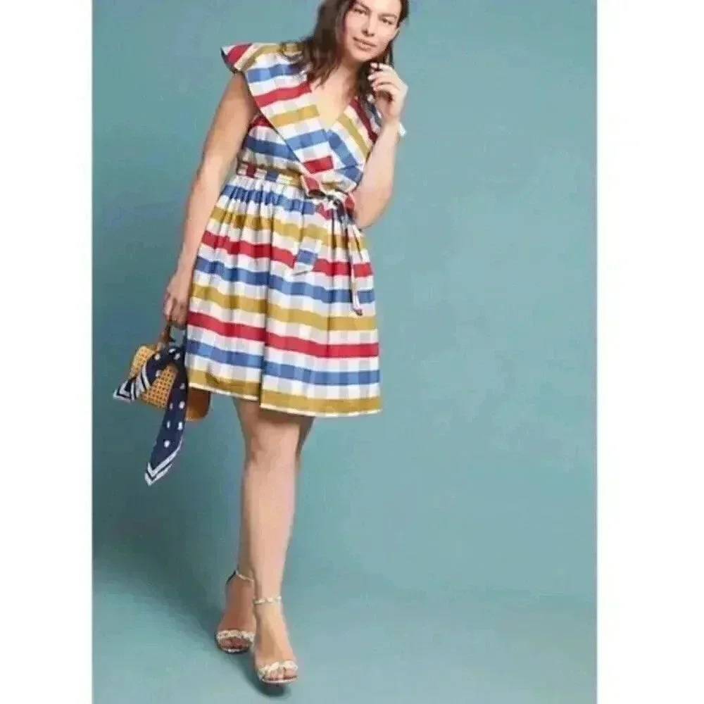 Maeve Cricket Club dress striped fit & flare Plus